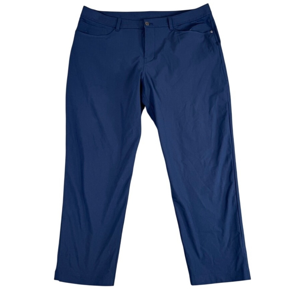 Lululemon Commission Pant Slim Navy Blue Technical Chino Trousers Mens 40x28